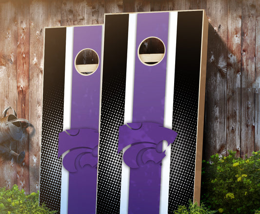 "Kansas State Striped" Cornhole Boards