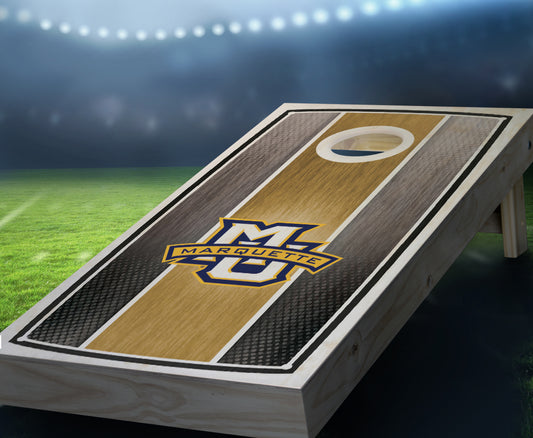 "Marquette Stained Stripe" Cornhole Boards