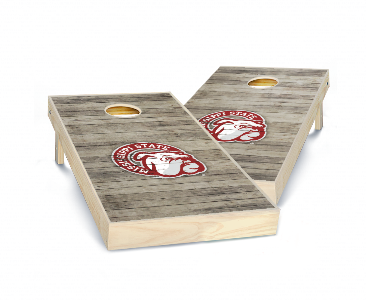 "Mississippi State Distressed" Cornhole Boards