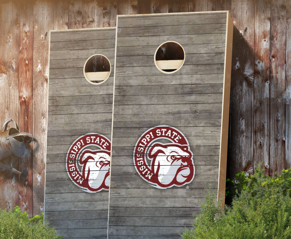 "Mississippi State Distressed" Cornhole Boards