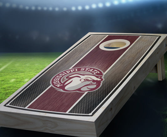 "Mississippi State Stained Stripe" Cornhole Boards