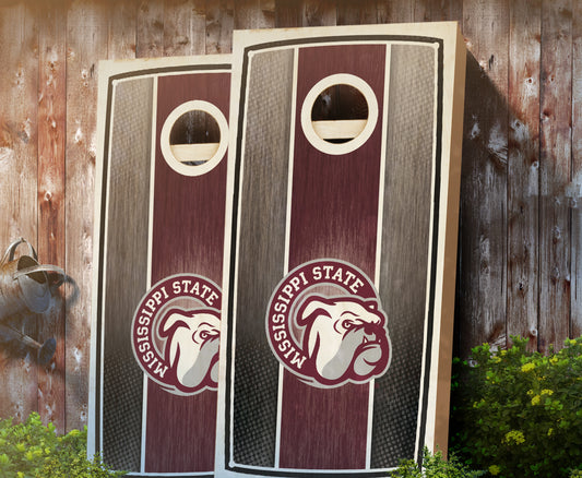 "Mississippi State Stained Stripe" Cornhole Boards