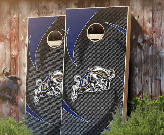 "Navy Swoosh" Cornhole Boards