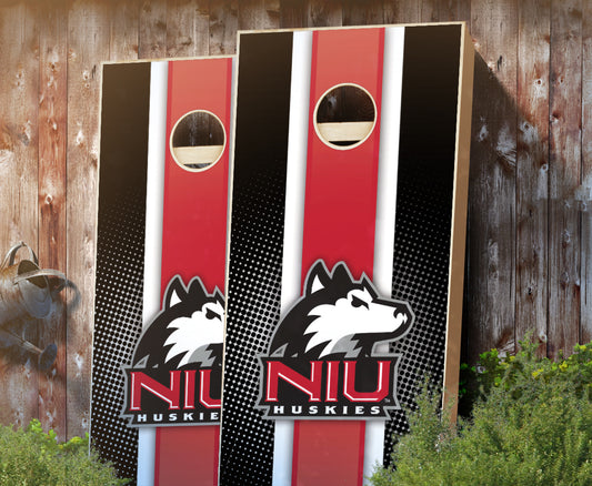 "Northern Illinois Striped" Cornhole Boards