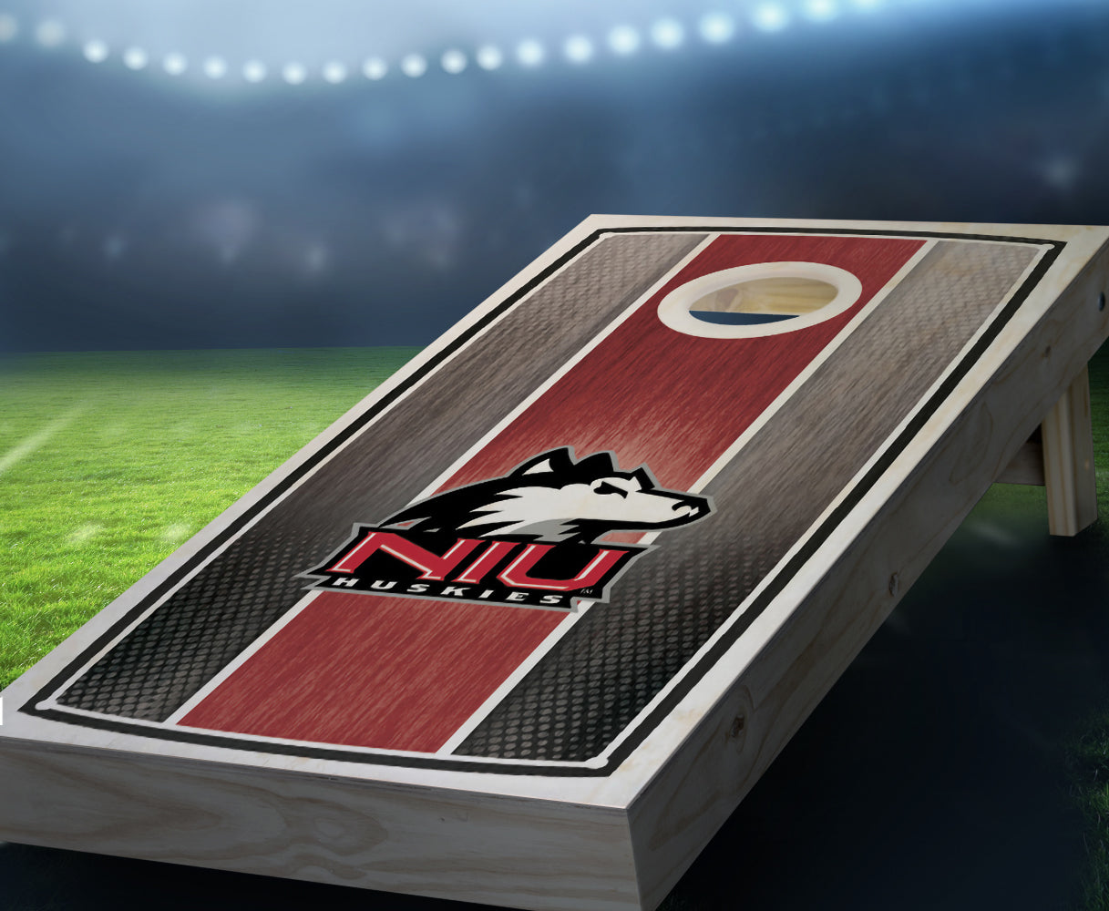 "Northern Illinois Stained Stripe" Cornhole Boards