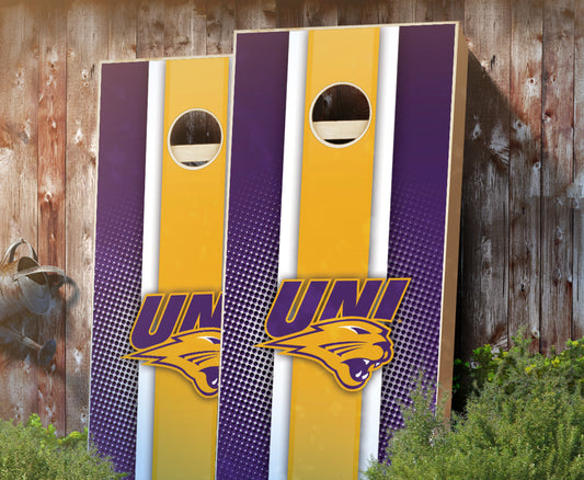 "Northern Iowa Striped" Cornhole Boards