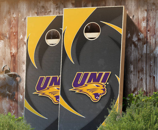 "Northern Iowa Swoosh" Cornhole Boards