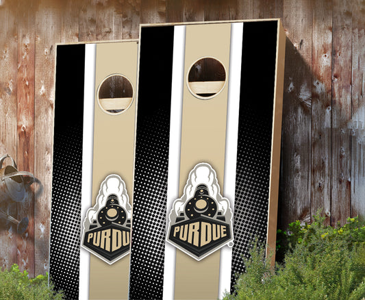 "Purdue Striped" Cornhole Boards