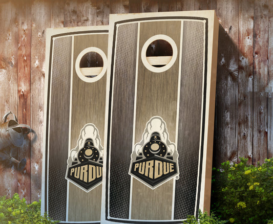 "Purdue Stained Stripe" Cornhole Boards