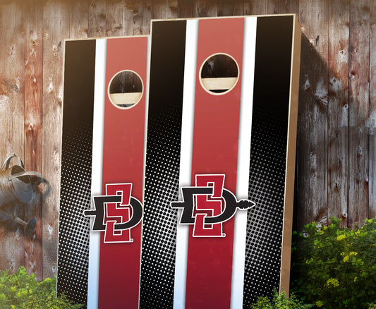 "San Diego State Striped" Cornhole Boards