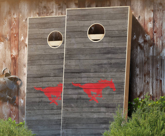 "Southern Methodist Distressed" Cornhole Boards