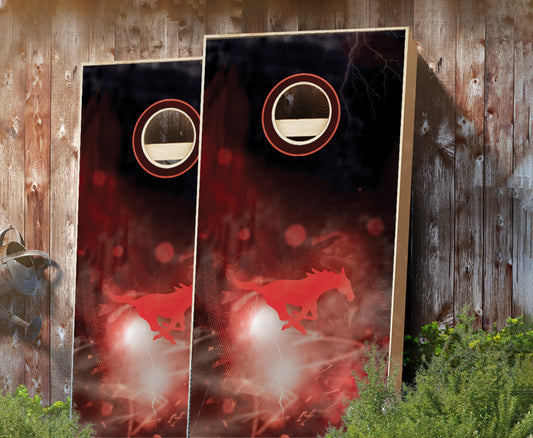 "Southern Methodist Smoke" Cornhole Boards