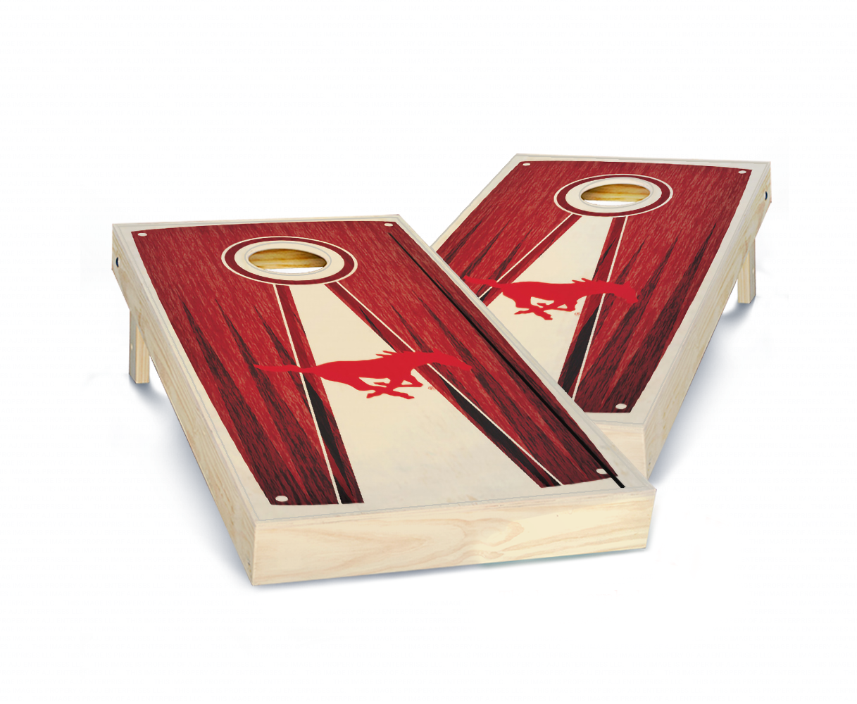 "Southern Methodist Stained Pyramid" Cornhole Boards