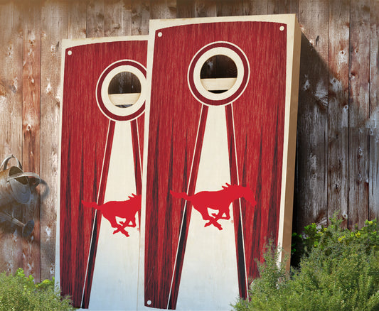 "Southern Methodist Stained Pyramid" Cornhole Boards