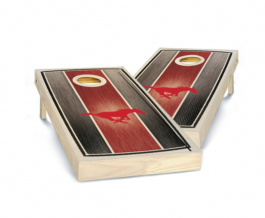 "Southern Methodist Stained Stripe Cornhole Boards