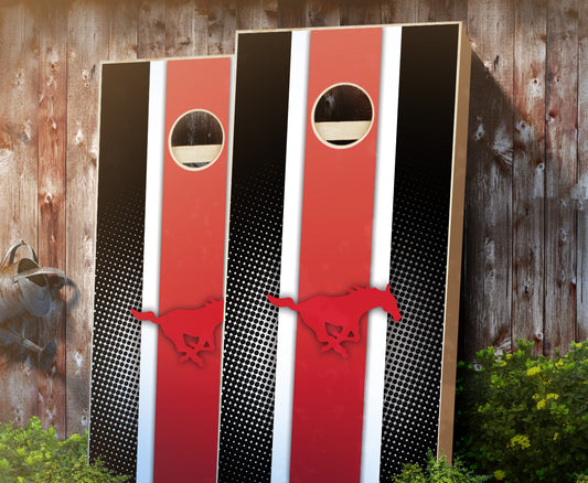 "Southern Methodist Striped" Cornhole Boards