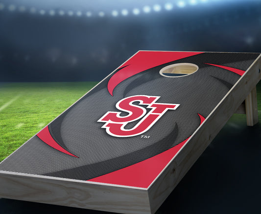 "St. John's Swoosh" Cornhole Boards