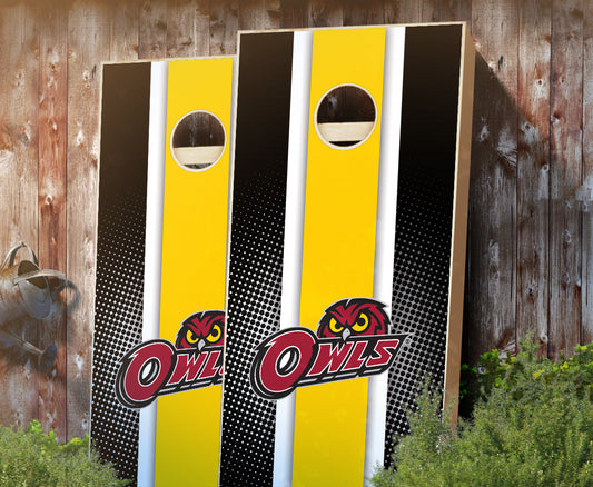 "Temple Striped" Cornhole Boards