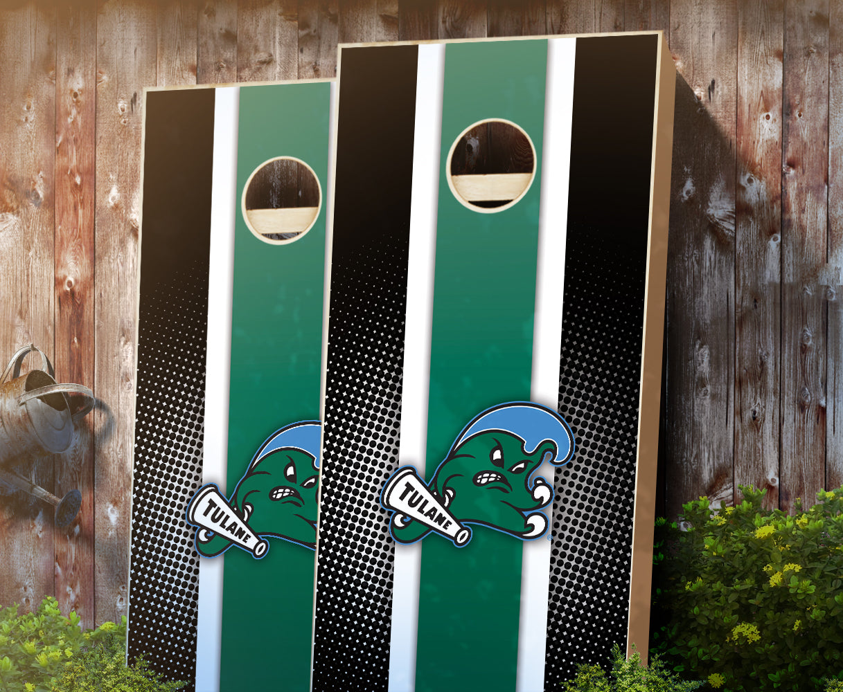"Tulane Striped" Cornhole Boards