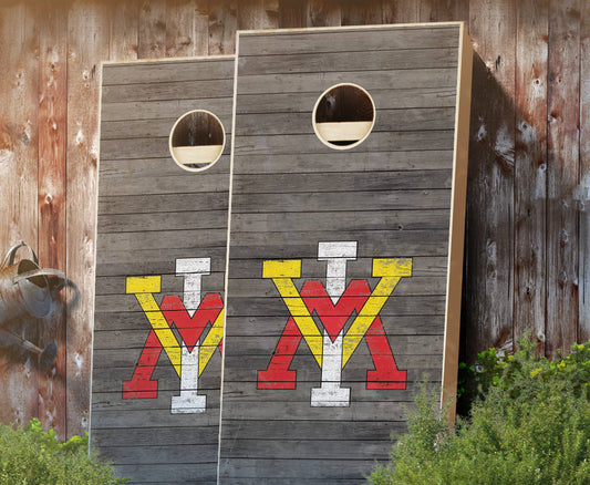 "VMI Distressed" Cornhole Boards