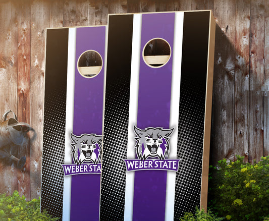 "Weber State Striped" Cornhole Boards