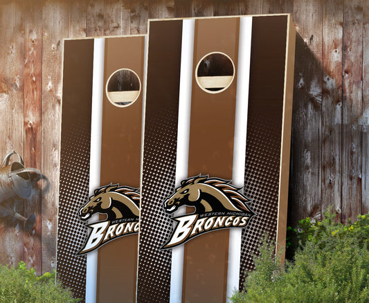 "Western Michigan Striped" Cornhole Boards