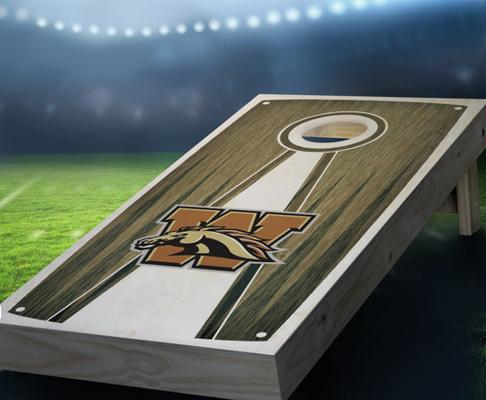 "Western Michigan Stained Pyramid" Cornhole Boards