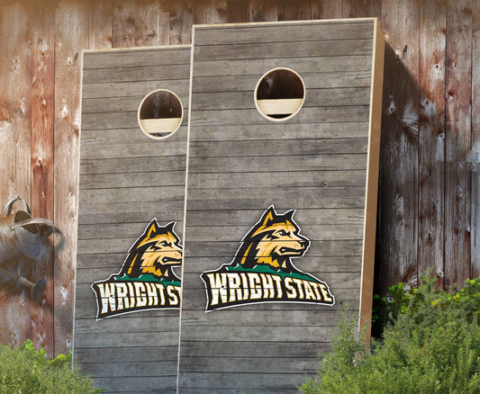 "Wright State Distressed" Cornhole Boards