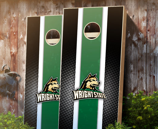 "Wright State Striped" Cornhole Boards