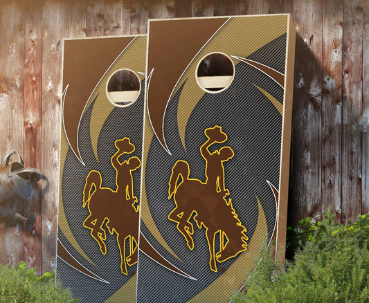 "Wyoming Swoosh" Cornhole Boards