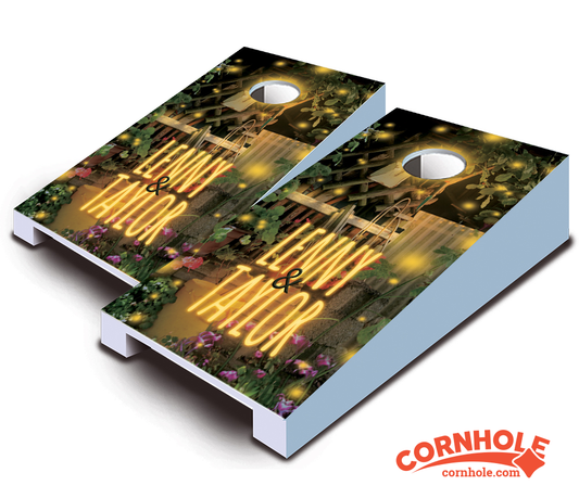 "Garden Lights" Tabletop Cornhole Boards