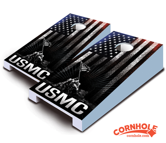 "USMC Hanging Stripes" Tabletop Cornhole Boards