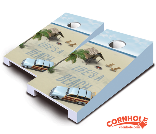 "Life's a Beach" Tabletop Cornhole Boards