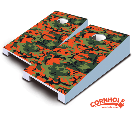 "Orange Camo" Tabletop Cornhole Boards