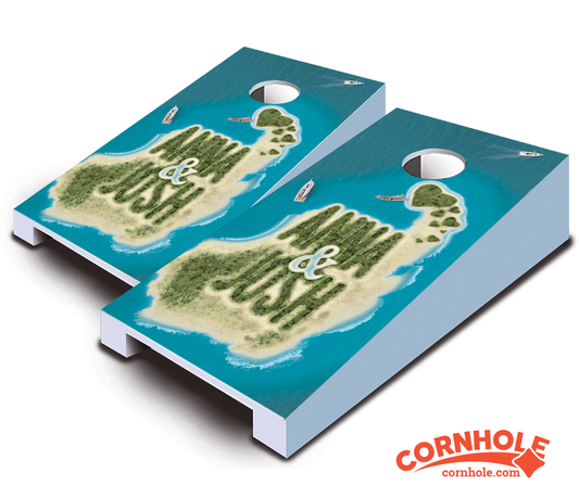 "Paradise to Share" Tabletop Cornhole Boards