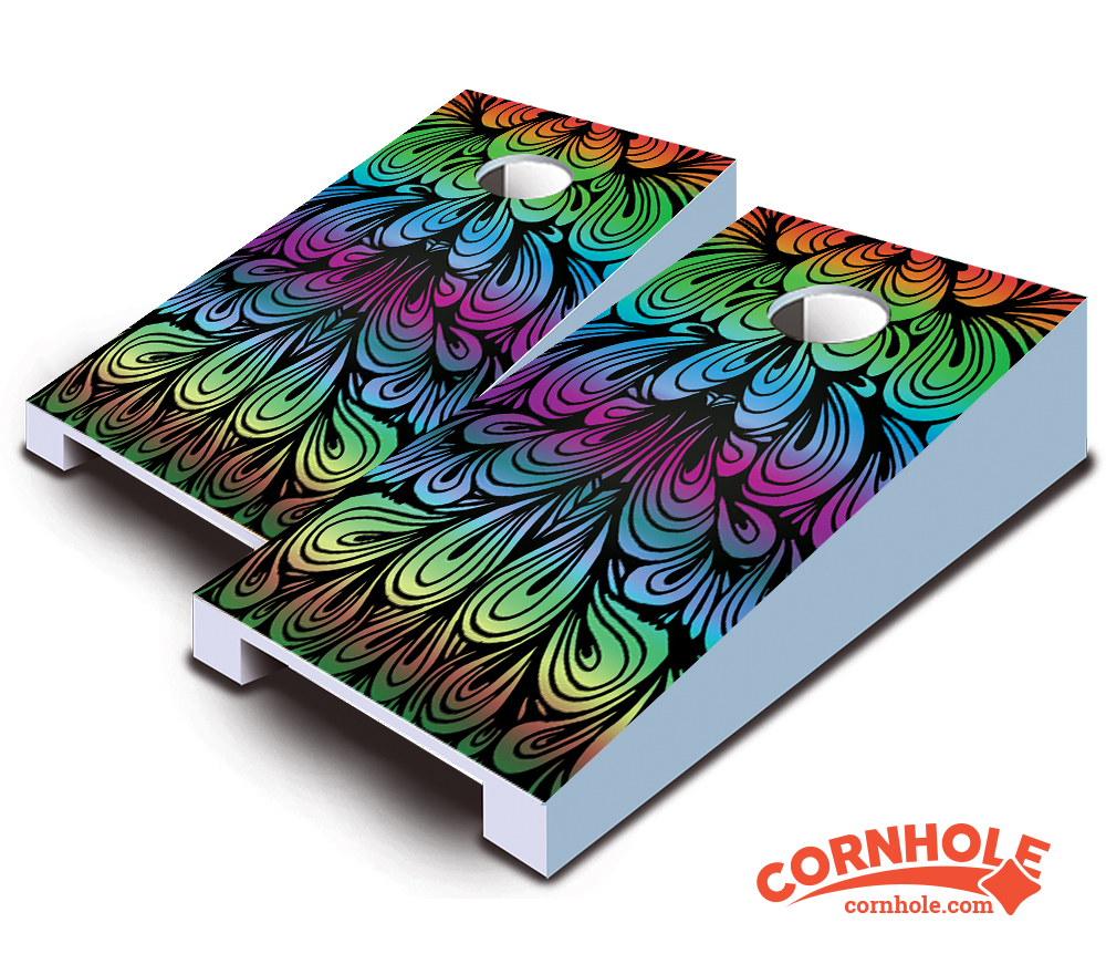 "Rainbow Swirl" Tabletop Cornhole Boards