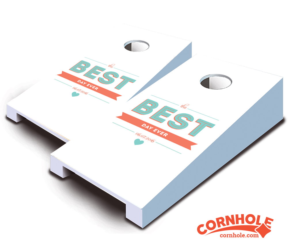 "Wedding Best Day Ever" Personalized Tabletop Cornhole Boards