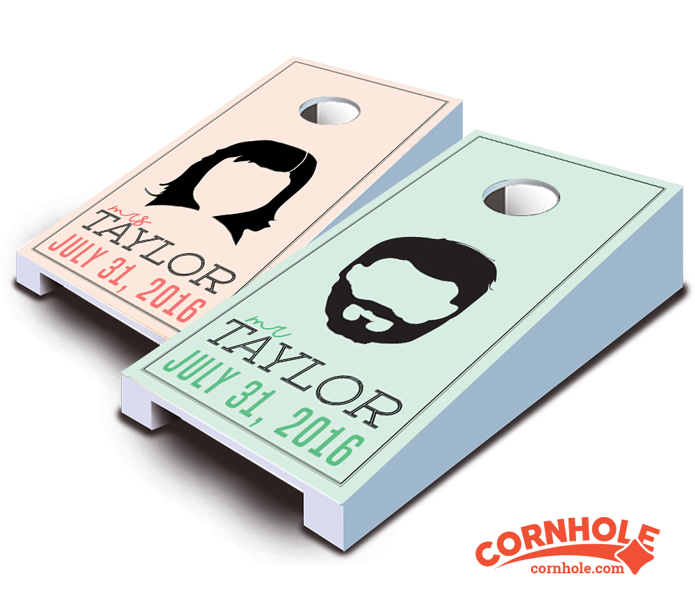 "Wedding Hairstyles" Personalized Tabletop Cornhole Boards