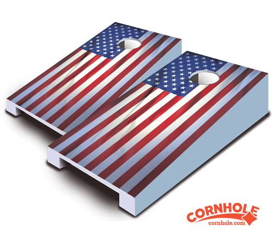 "Wrinkled Flag" Tabletop Cornhole Boards