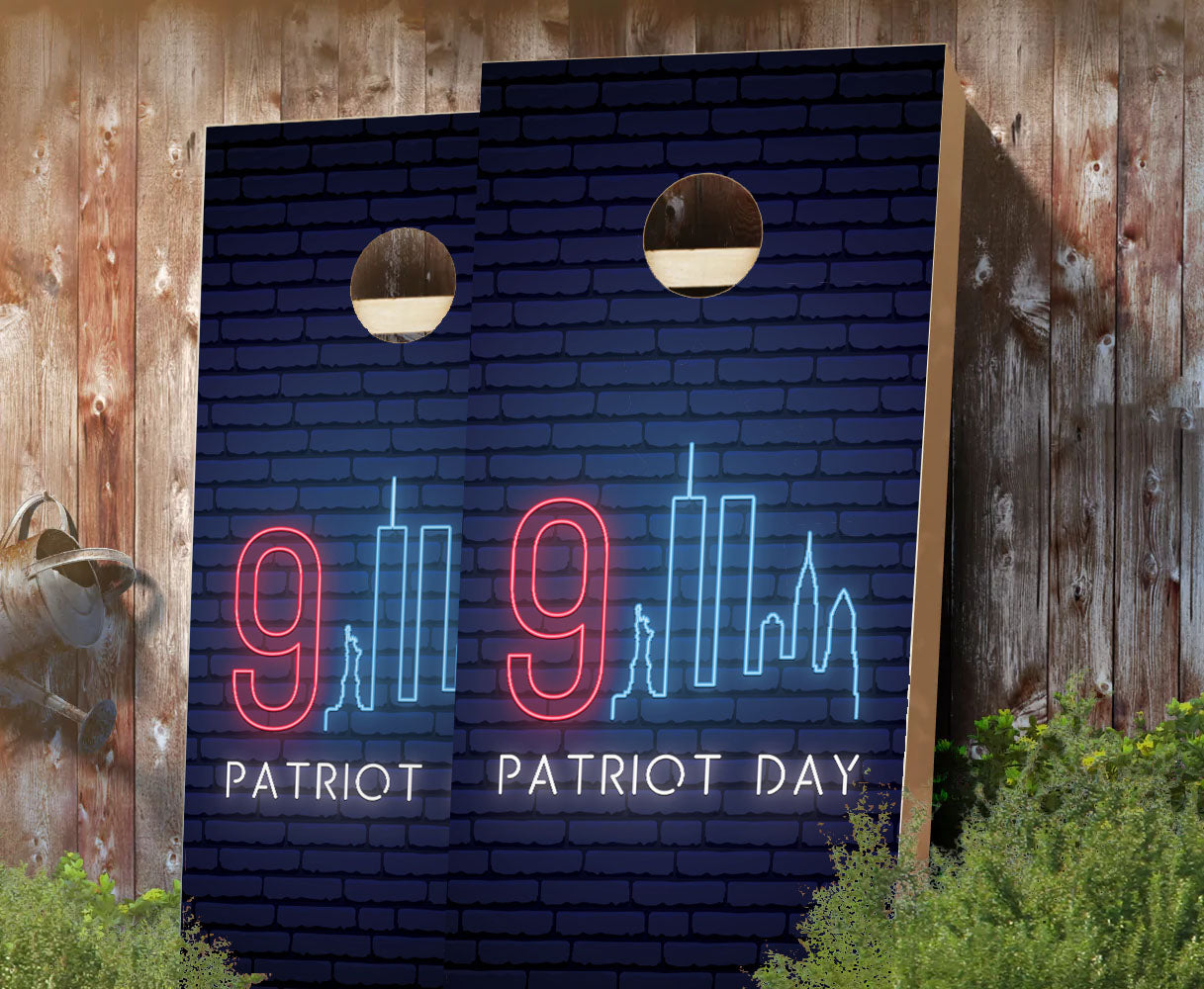 "9/11 Patriot Neon" Cornhole Boards