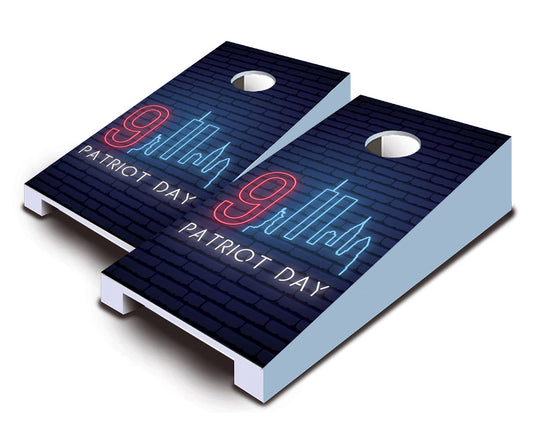 "9/11 Patriot Neon" Tabletop Cornhole Boards