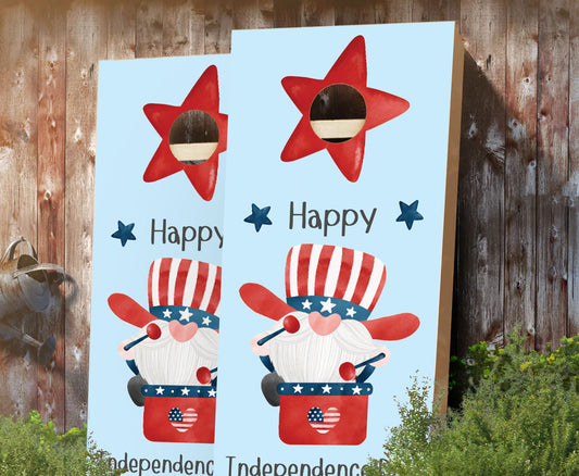 "A Gnomely Independence Day" Cornhole Boards