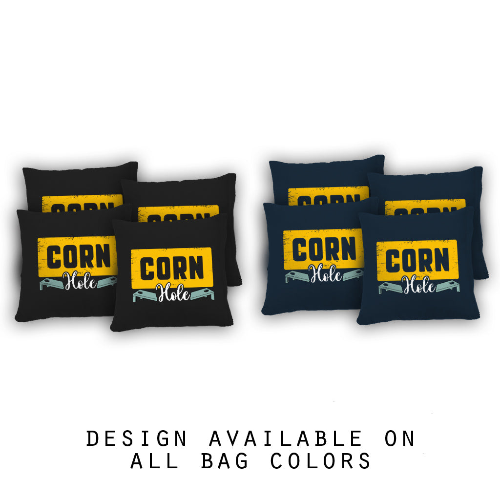 "Cornhole Yellow Block" Cornhole Bags - Set of 8