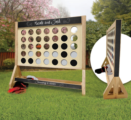 Chalkboard Wedding Personalized Fast Four Game