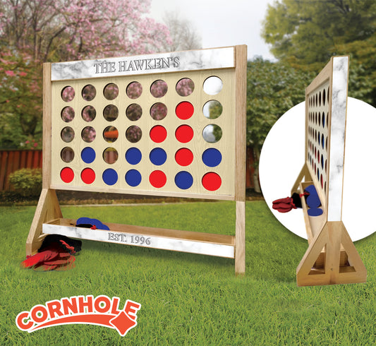 Marble Wedding Personalized Fast Four Game