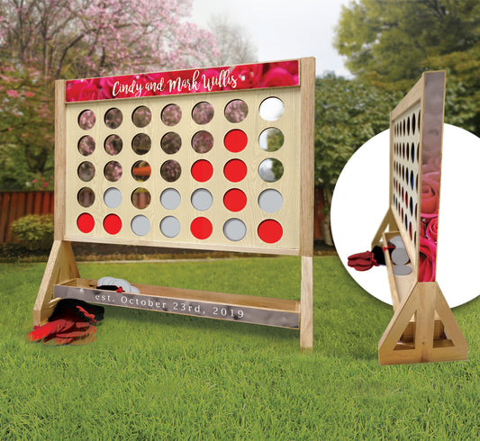 Wedding Rose Personalized Fast Four Game