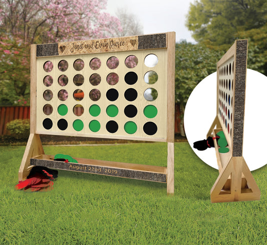 Tree Carved Wedding Personalized Fast Four Game