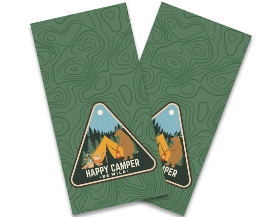 "Happy Camper Bear" Cornhole Wrap