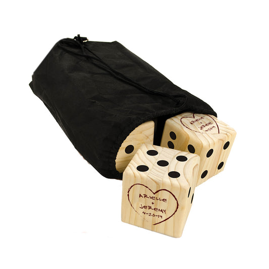 Tree Carved Heart Wedding Lawn Dice Game