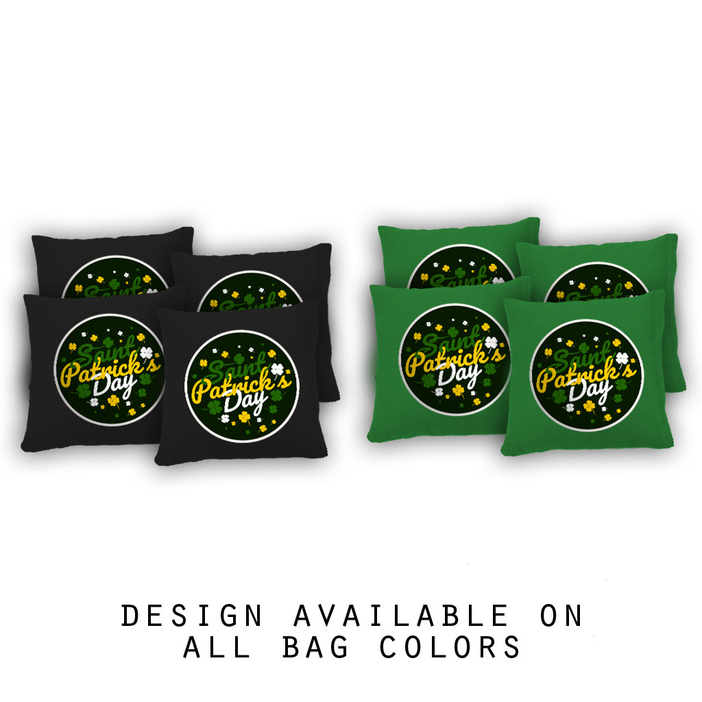 "St. Patrick's Day Black and Yellow" Cornhole Bags - Set of 8